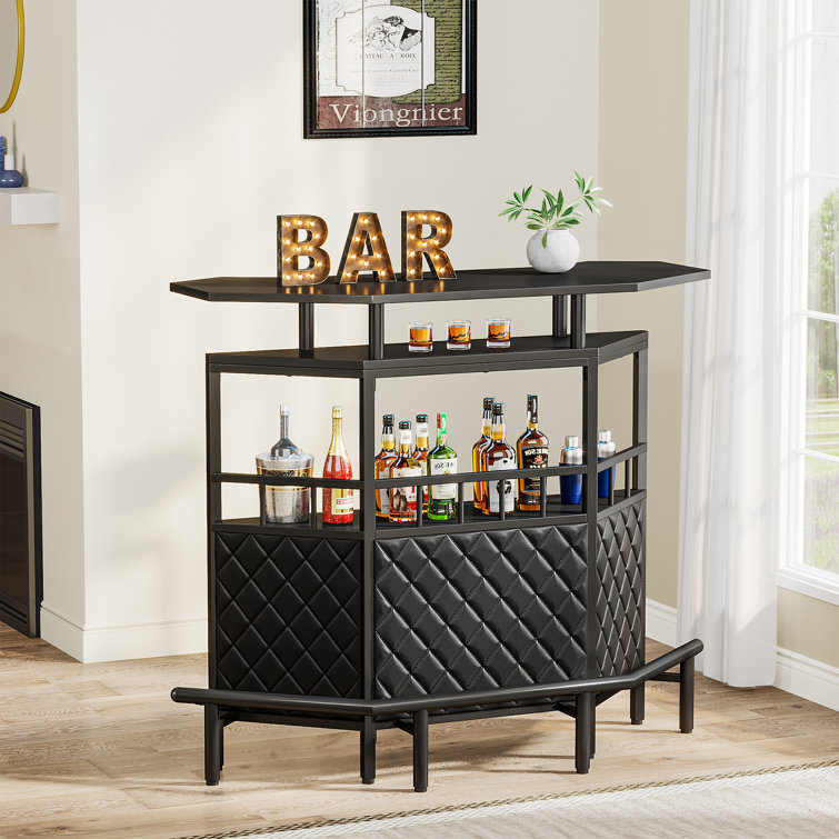 Black mini bar cheap cabinet